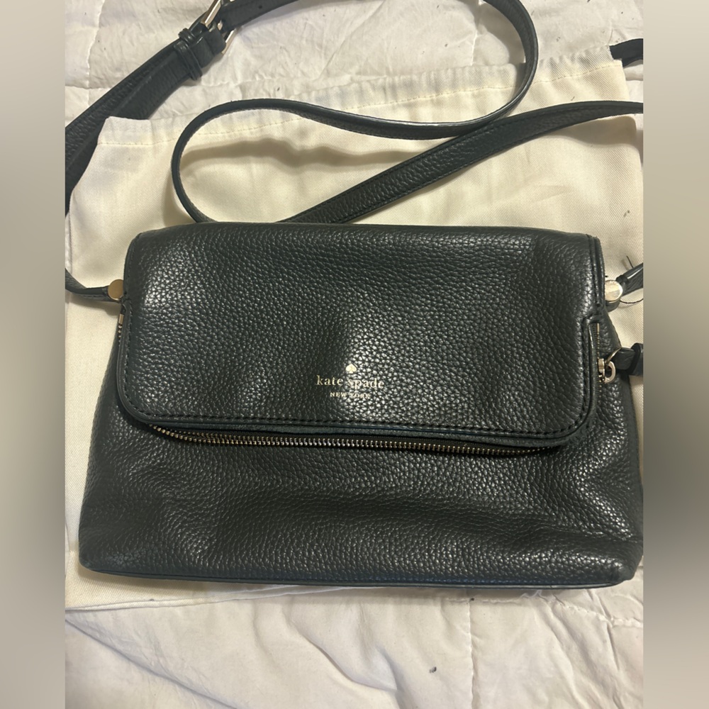 Black Leather Kate Spade Crossbody Bag